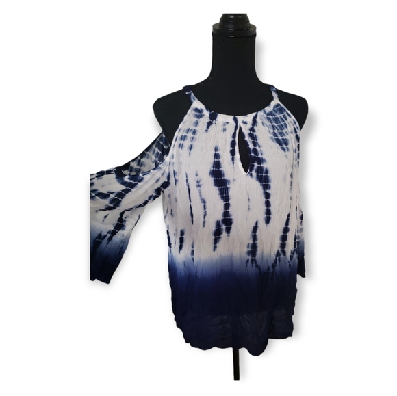 Reitman's open shoulder dye blouse - Picture 1 of 3